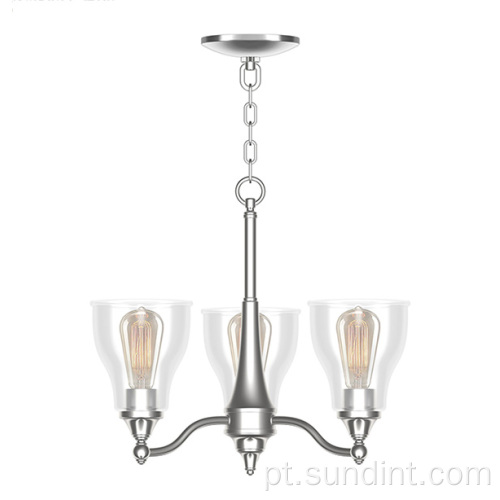 Aço de 3 luzes de lustre de 3 luzes para sala de jantar